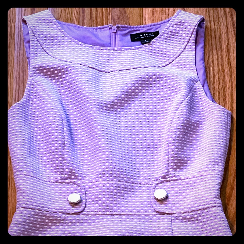 Lilac form-fitting Tahari dress